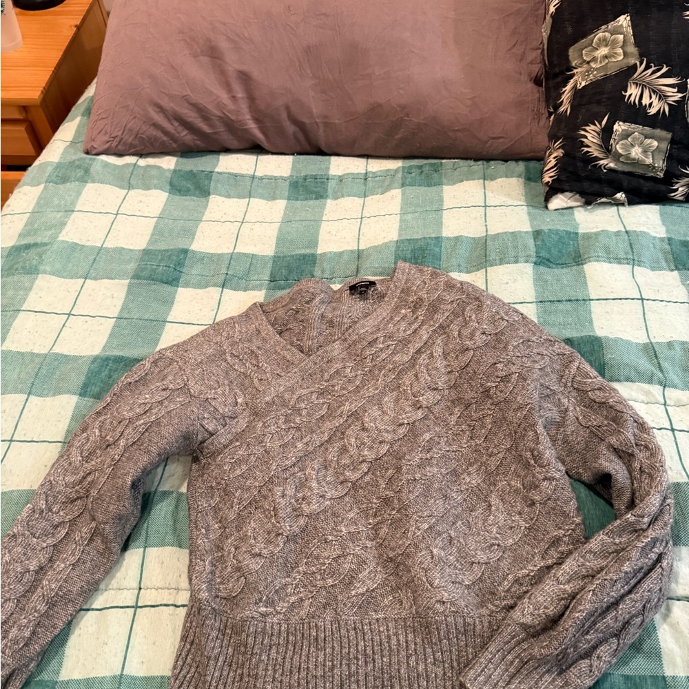 Gray Cable Knit Womens Express Sweater